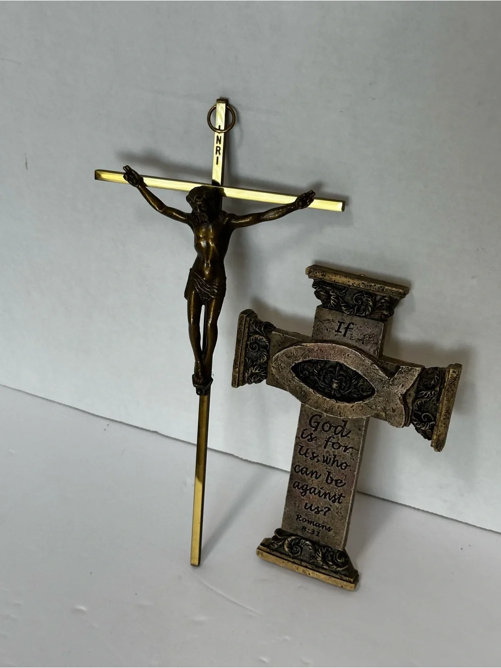 Set of two religious crosses